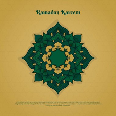 Gradyan sarı arkaplan ile el çizimi yeşil mandala