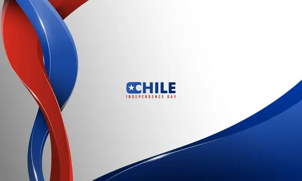 stock vector Chile background design with 3d red and blue intersecting shapes. Good template for chile national day or independence day campaign