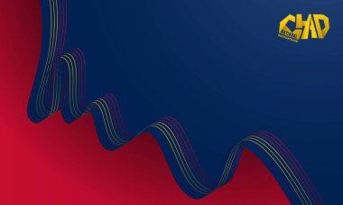 Red and blue background with waving red yellow blue lines design. Good template for independence day campaign clipart