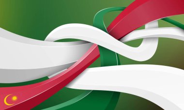 Waving 3d shapes of green white and red with green background. Suriname independence day template design. suriname national background clipart