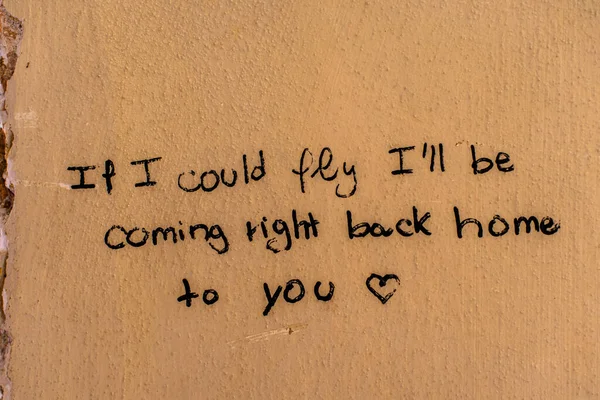 If I Could Fly I will Be Coming Right Back Home To You graffiti