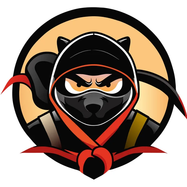 Projeto Logotipo Mascote Ninja — Vetor de Stock