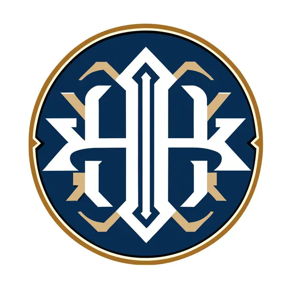 Αρχικό Λογότυπο Ασπίδα Γράμμα Χρυσό Πρότυπο Στέμμα — Διανυσματικό Αρχείο