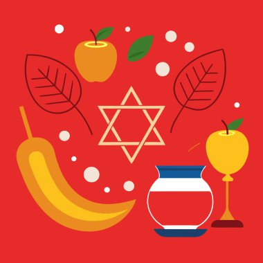  apple, celebration, culture, greeting, holiday, honey, jewish, judaism, new year, praying, religious, start of the year, traditional, wine, yom teruah clipart