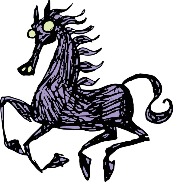 Jednoduchá Stylizace Keltského Černého Koně — Stockový vektor