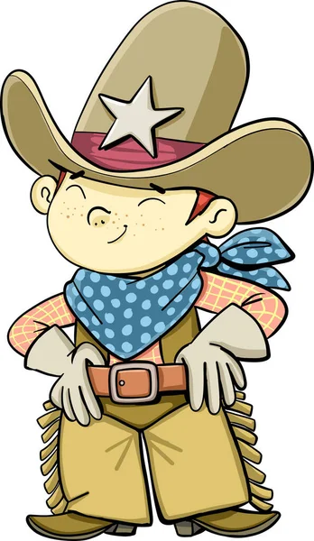 Junge Mit Cowboyhut Bereit Für Das Rodeo — Stockvektor