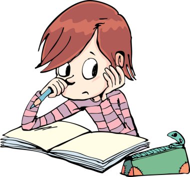 Ders kitabının önündeki çocuğun öğrenme sorunu var.