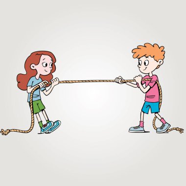 Kız ve erkek çekişmeli mücadelede