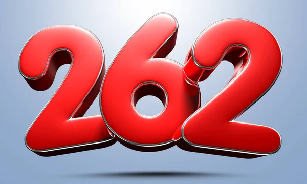 Nummer 262 Röd Illustration Ljusblå Bakgrund Har Arbetssätt Reklam Tecken — Stockfoto