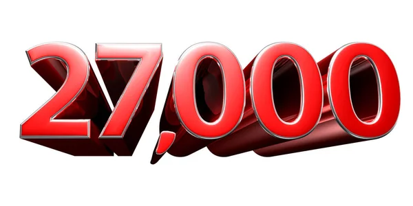 Número 27000 Vermelho Ilustração Fundo Branco Tem Caminho Trabalho Publicidade — Fotografia de Stock