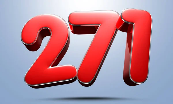 271号红色3D图形在浅蓝色背景上有工作路径 广告标志 产品设计 产品销售 — 图库照片