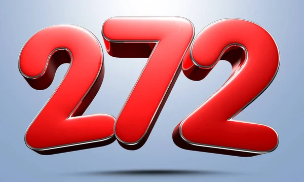 Nummer 272 Röd Illustration Ljusblå Bakgrund Har Arbetssätt Reklamskyltar Produktdesign — Stockfoto