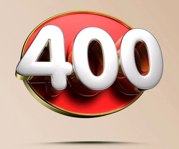 400 Gold Rim Illustration Light Cream Background Have Work Path — Stock Photo, Image