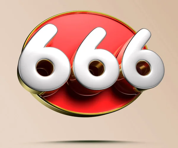 在光油背景上的666个金边框3D图形有工作路径 广告标志 产品设计 产品销售 — 图库照片