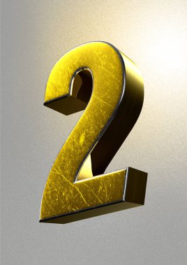 2 gold 3D illustration on background gray diamond have work path. Advertising signs. Product design. Product sales.