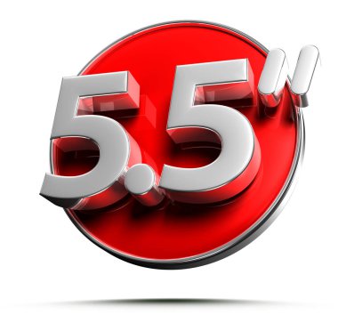 Label size 5.5 inch 3D illustration on white background have work path. Advertising signs. Product design. Product sales.