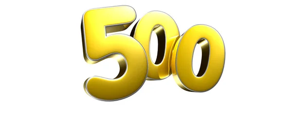 Number 500 Cartoon Style Gold Illustration White Background Have Work — Stock Photo, Image