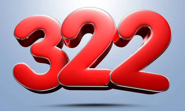 Nummer 322 Röd Illustration Ljusblå Bakgrund Har Arbetssätt Reklamskyltar Produktdesign — Stockfoto
