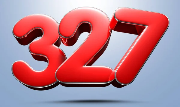 Numero 327 Rosso Illustrazione Sfondo Azzurro Hanno Percorso Lavoro Segnali — Foto Stock