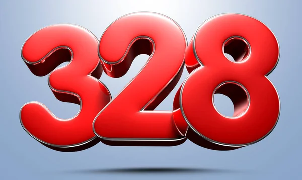Nummer 328 Röd Illustration Ljusblå Bakgrund Har Arbetssätt Reklamskyltar Produktdesign — Stockfoto