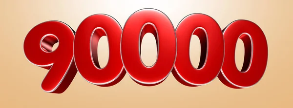 Номер 90000 Червона Ілюстрація Світлому Кремовому Фоні Має Робочий Шлях — стокове фото