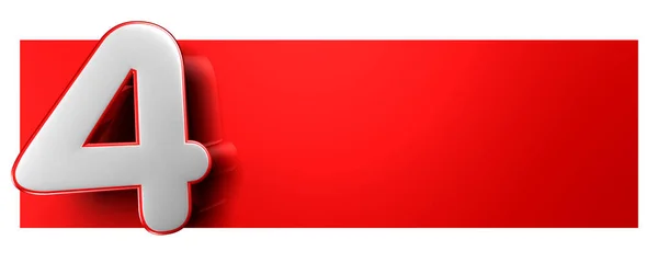 Number Red Text Box Illustration White Background Have Work Path — Stock Photo, Image