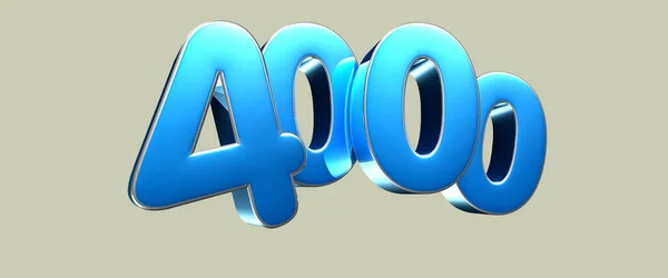 Nummer 4000 Turquoise Illustratie Lichtgrijze Achtergrond Hebben Werkpad Reclametekens Productontwerp — Stockfoto