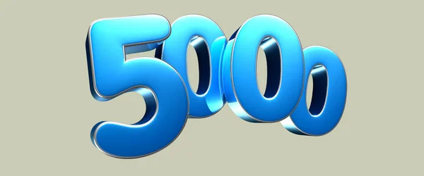 Number 5000 Turquoise Illustration Light Gray Background Have Work Path — Stock Photo, Image