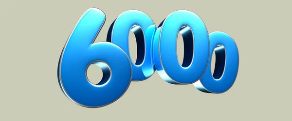 Numéro 6000 Turquoise Illustration Sur Fond Gris Clair Ont Chemin — Photo