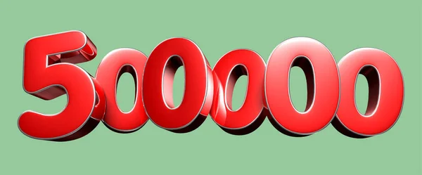 Número 500000 Ilustração Vermelho Fundo Verde Claro Tem Caminho Trabalho — Fotografia de Stock