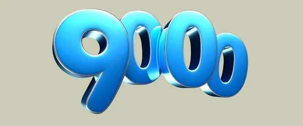 Номер 9000 Бірюзової Ілюстрації Світло Сірому Фоні Мають Робочий Шлях — стокове фото