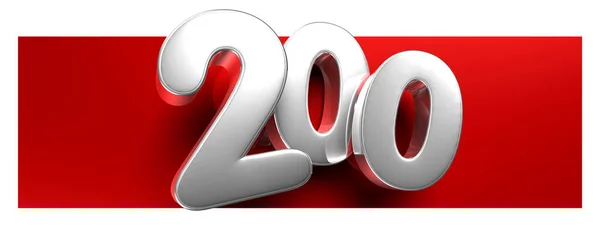 White Number 200 Red Text Box Illustration White Background Have — Stock Photo, Image
