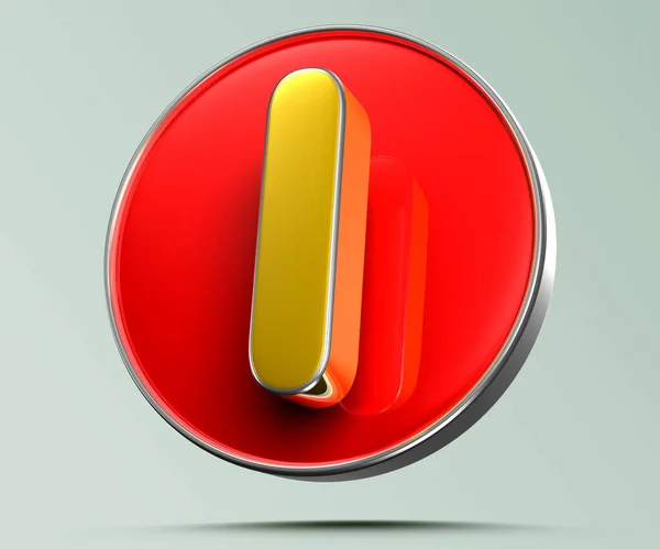 字母I金黄色的红色圆形三维插图在浅灰背景有工作路径 广告标志 产品设计 产品销售 产品代码 图库图片