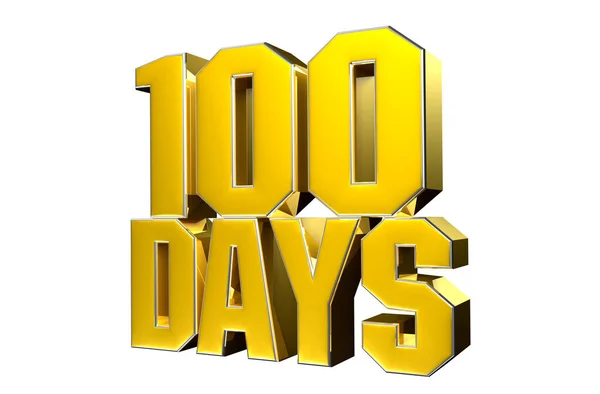 Anzahl 100 Tage Gold Illustration Auf Weißem Hintergrund Haben Arbeitsweg — Stockfoto