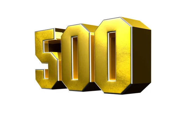 Nummer 500 Gold Illustration Auf Weißem Hintergrund Haben Arbeitsweg Werbeschilder — Stockfoto