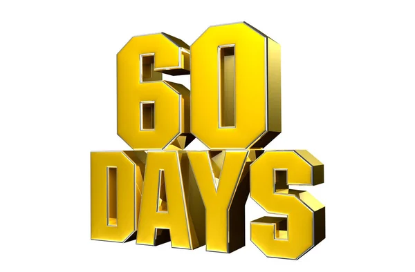 白色背景上的第60天黄金3D图像有工作路径 广告标志 产品设计 产品销售 免版税图库图片