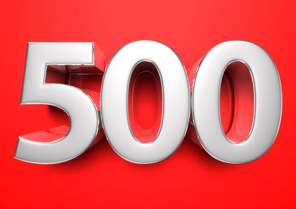 Número 500 Ilustração Fundo Vermelho Tem Caminho Trabalho Sinais Publicidade — Fotografia de Stock