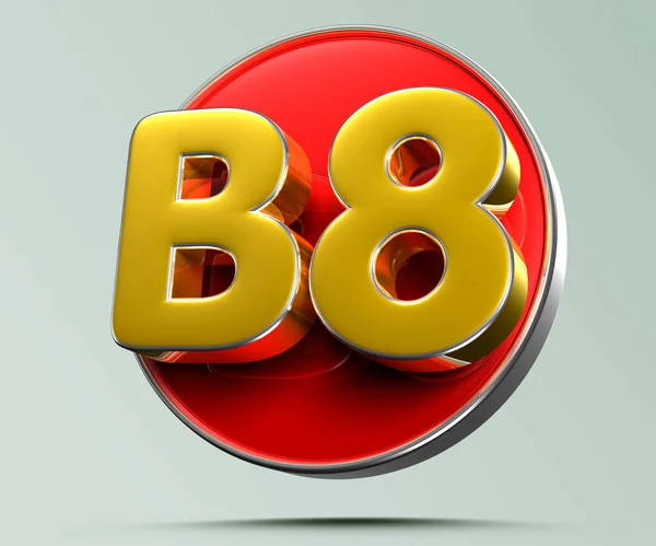 B8金红色圆形三维插图在浅灰背景有工作路径 广告标志 产品设计 产品销售 产品代码 — 图库照片