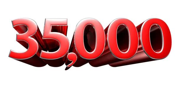 Número 35000 Ilustración Rojo Sobre Fondo Blanco Tienen Trayectoria Trabajo —  Fotos de Stock