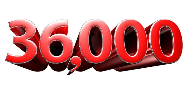 Numero 36000 Illustrazione Rossa Sfondo Bianco Hanno Percorso Lavoro Segnali — Foto Stock