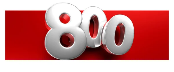 Белый Номер 800 Поверх Красного Текстового Поля Иллюстрация Белом Фоне — стоковое фото