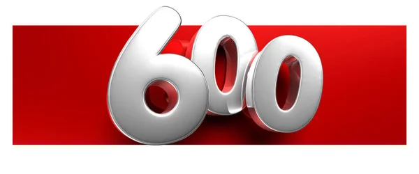 Numero Bianco 600 Una Casella Testo Rossa Illustrazione Sfondo Bianco — Foto Stock