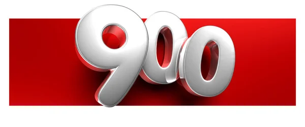 Vit Nummer 900 Över Röd Textruta Illustration Vit Bakgrund Har — Stockfoto