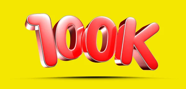 100K Vermelho Ilustração Fundo Amarelo Claro Tem Caminho Trabalho Sinais — Fotografia de Stock