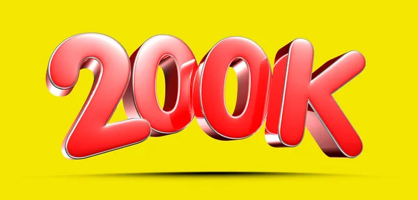 200K Red Illustration Light Yellow Background Have Work Path Advertising — Stock Photo, Image
