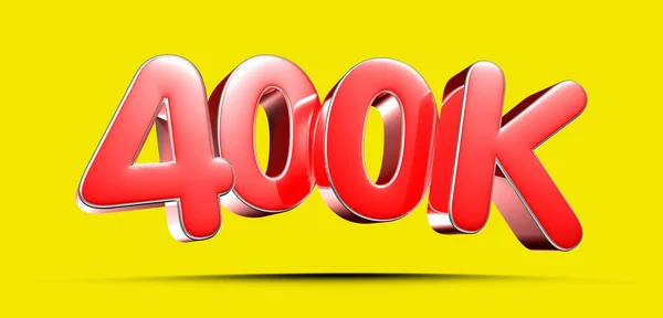 400K Vermelho Ilustração Fundo Amarelo Claro Tem Caminho Trabalho Sinais — Fotografia de Stock