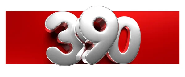 White Number 390 Red Text Box Illustration White Background Have — Stock Photo, Image