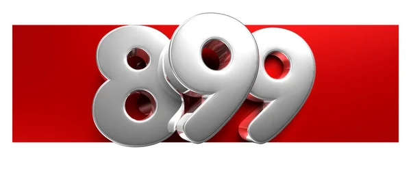 White Number 899 Red Text Box Illustration White Background Have — Stock Photo, Image