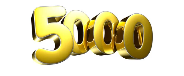Número 5000 Desenho Animado Estilo Ouro Ilustração Fundo Branco Tem — Fotografia de Stock