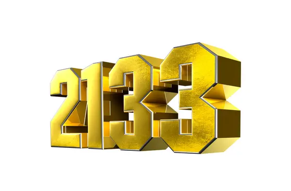 Number 2133 Gold Illustration White Background Have Work Path Advertising — Stock Photo, Image